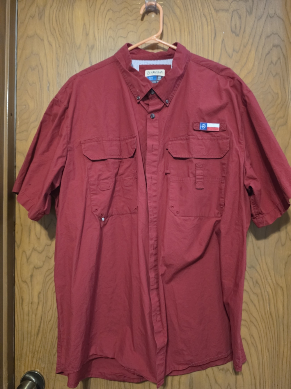 Magellan Outdoors Men’s Short-Sleeve Button-Down Shirt - Maroon